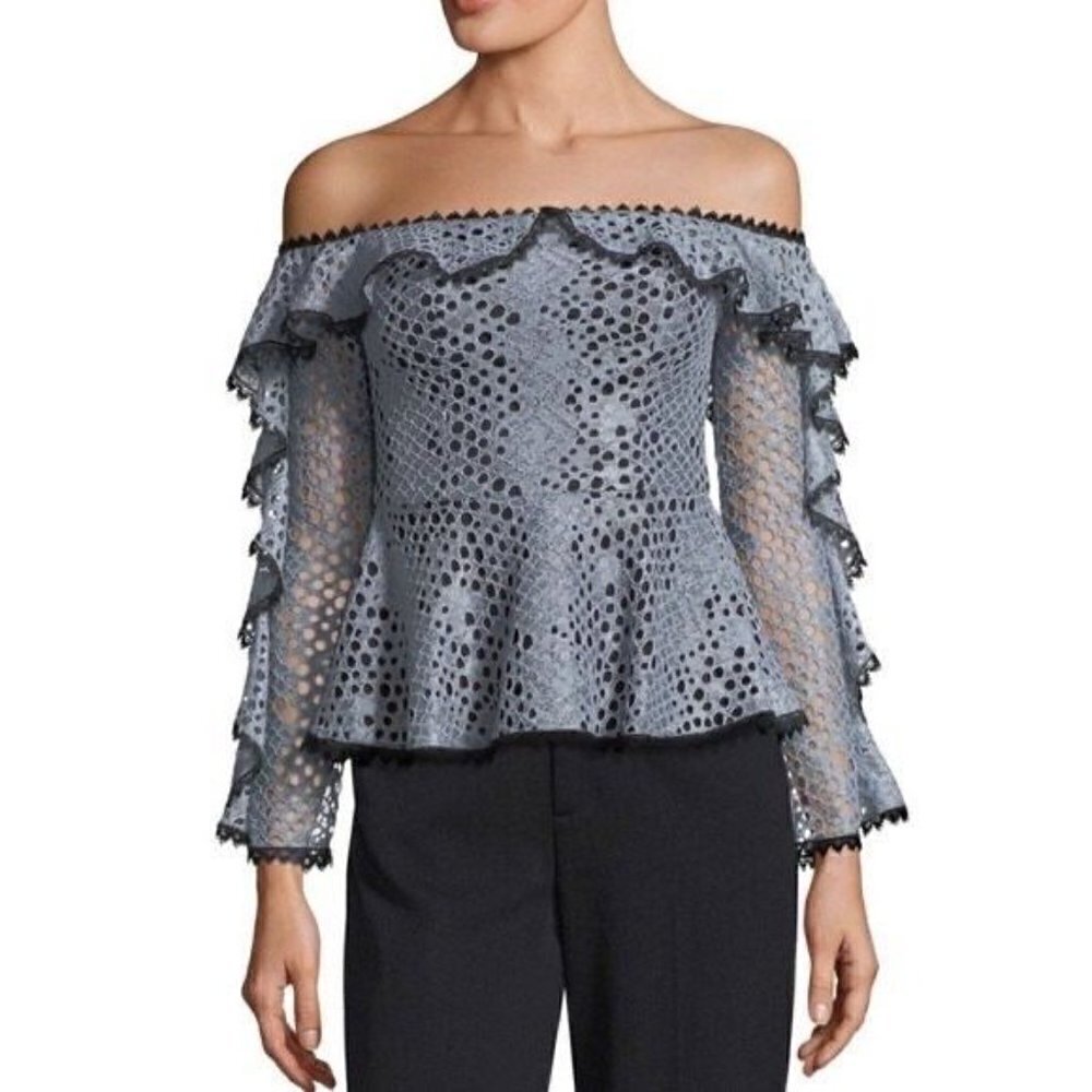 Alexis Size Small Top Blouse Off The Shoulder Long Sleeve